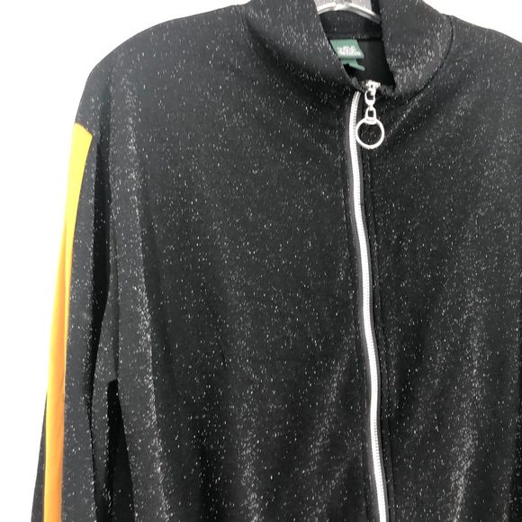Wild Fable Shimmering Track Jacket w/Mustard colored Stripe on Arm SZ M - Picture 5 of 6